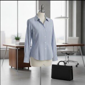 Work!  Great Talbots Button Down Blouse - EUC Sz 12